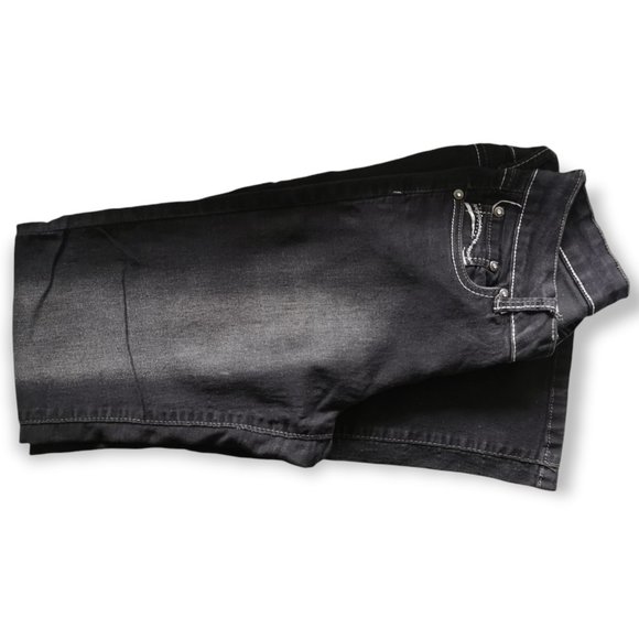 Suko Women Stretchy Studs Rhinestone Jeans black 8 - Picture 5 of 7